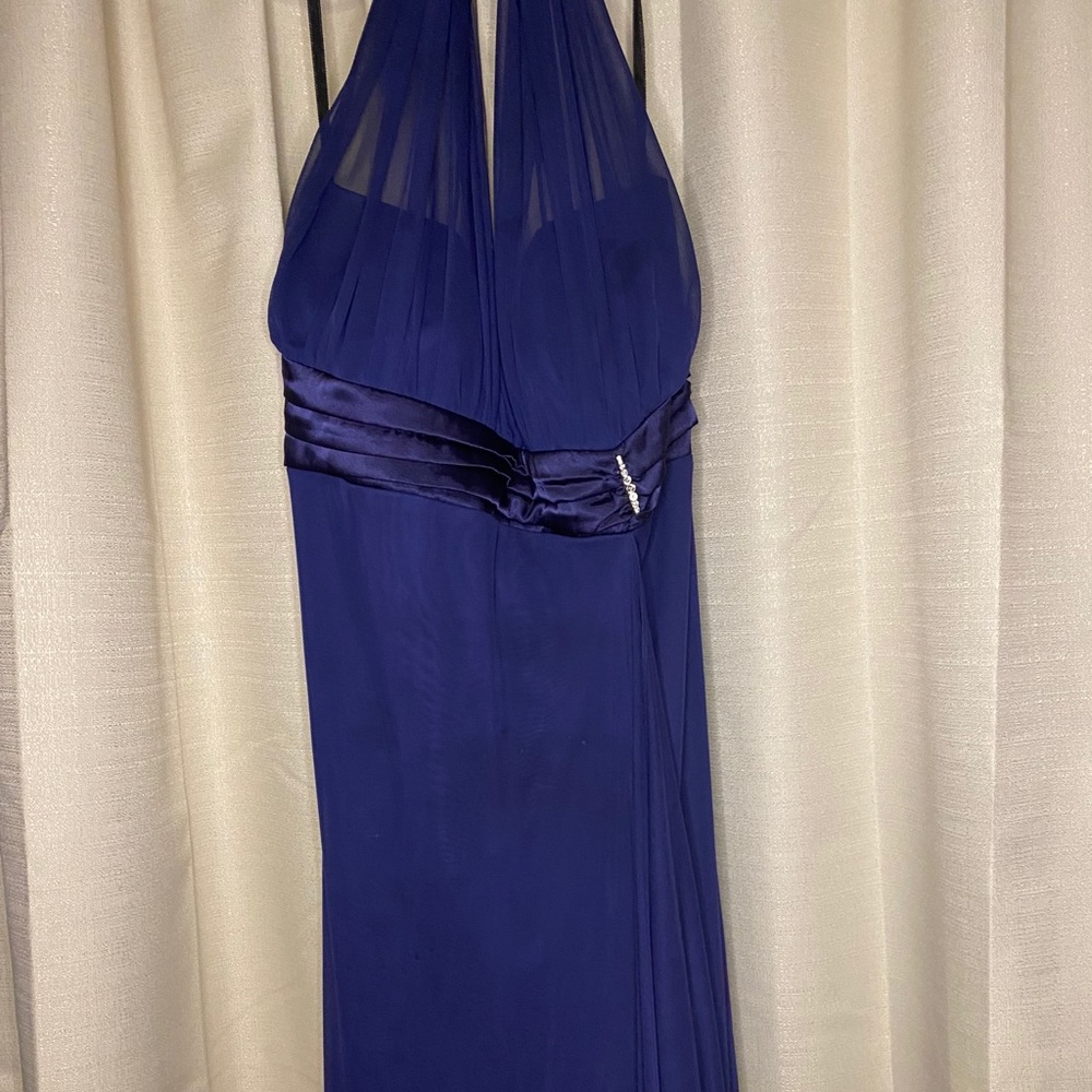 Navy halter prom dress